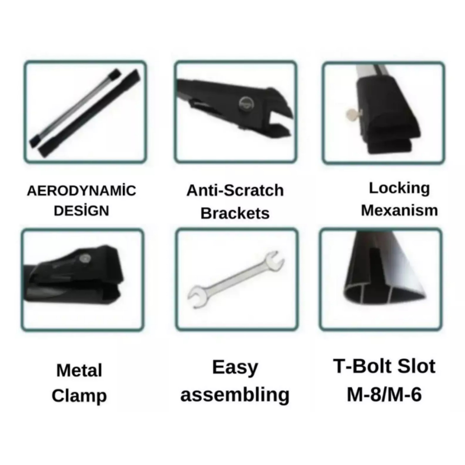 Roof Rack Cross Bars for Jeep Grand Cherokee WH/WK 2005-2010 Black 2Pcs