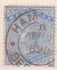 (F193-65) 1864-98 Bermuda 2 1/2d blue QVIC stamp (BO)