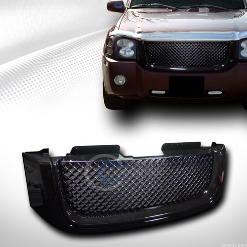 Fits 02-08 GMC Envoy Glossy Black Mesh Front Hood Bumper