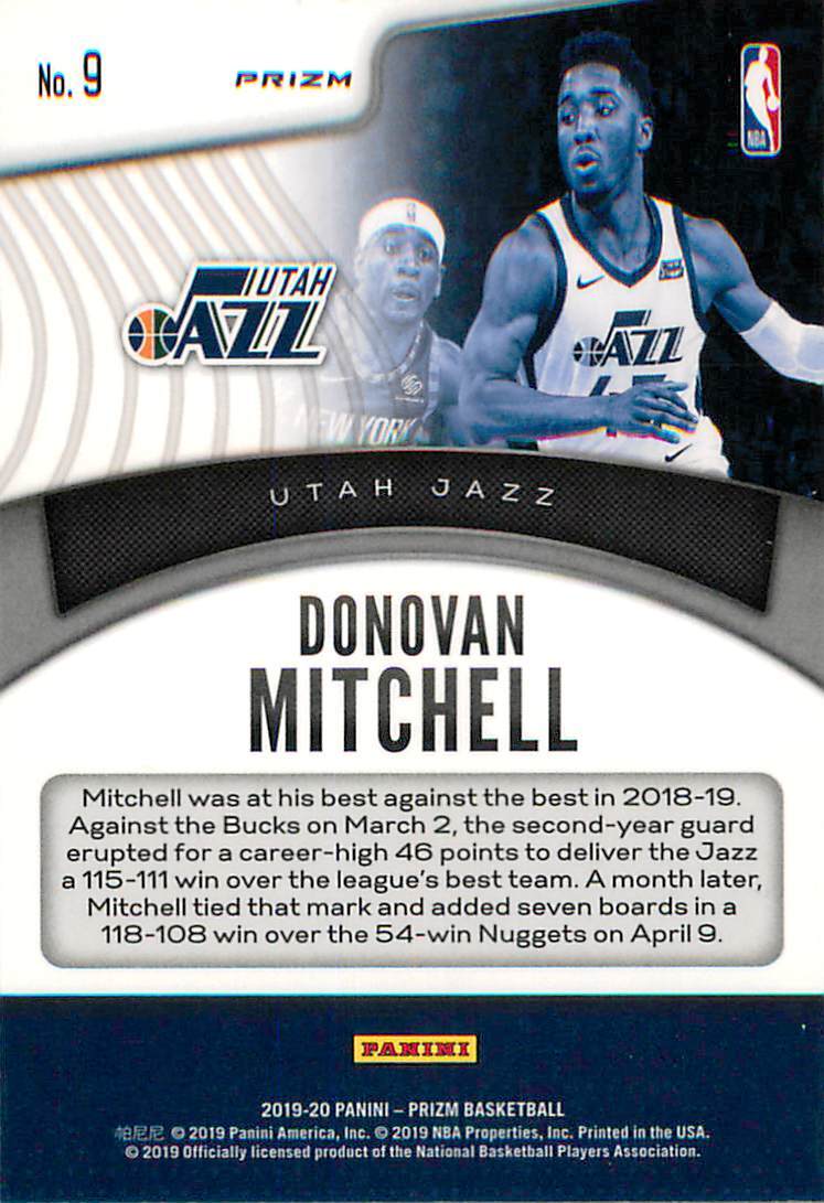 DONOVAN MITCHELL 2019-20 Prizm DOMINANCE SILVER PRIZM #9 Jazz | eBay