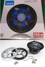 Clarion CM2513WL Marine 10" Subwoofer 800w Dual 2-Ohm RGB LED Lights Grilles