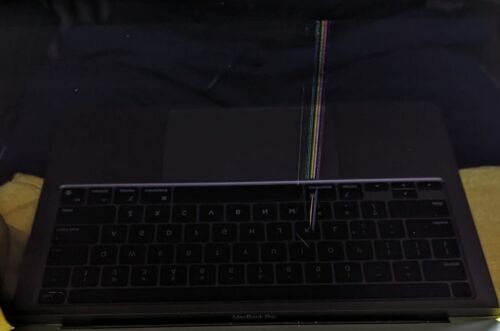 Apple Macbook Pro 13 A2338 LCD Screen Assembly (Space Gray)- Crack on Screen - Picture 4 of 8