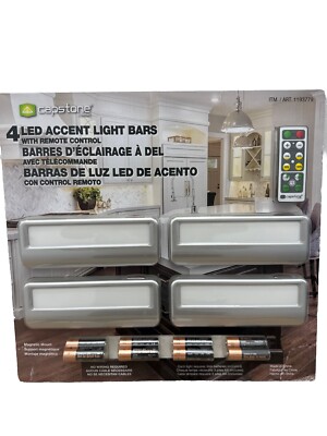 Brand New Capstone 4 LED Accent Light Bars Remote Control Timer 1193779