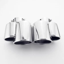 Pair Porsche 911 996 Look Dual Out Bolt On Stainless Steel Exhaust Tips 2.25"