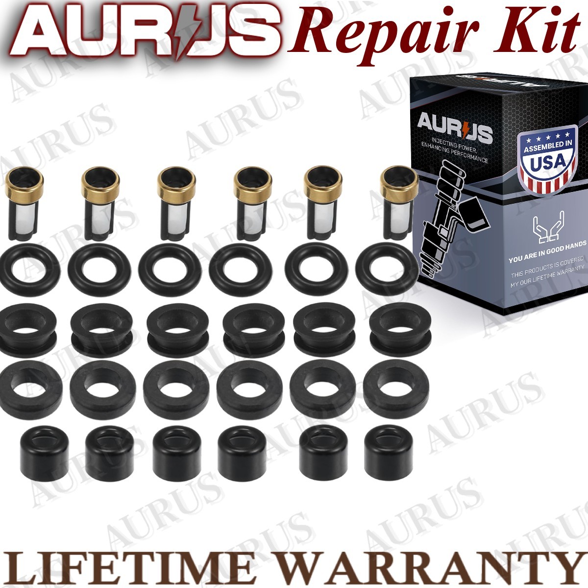 Aurus OEM Set of 6 Fuel Injector Repair Kits for 1998-2004 Mitsubishi Montero Sport 3.5L V6 195500-3300