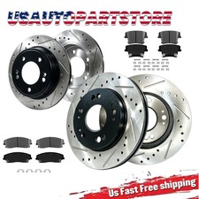 Front Rear Drilled Rotor Brake Pad For Chrysler 300 Dodge Challenger 2017 - 2020