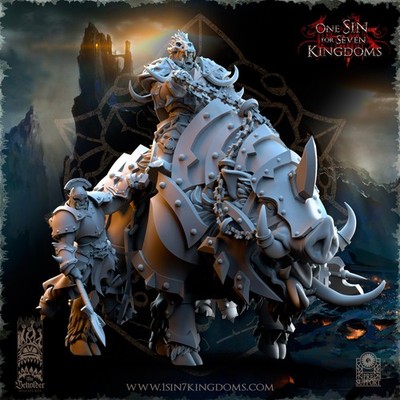 Orc Warlord on Giant Boar | The Beholder Miniatures