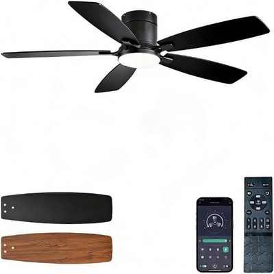 Ceiling Fans with Lights, 52 inch Low Profile Light, Remote Control, Flush Mount
