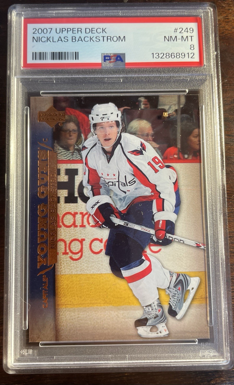 2007 Upper Deck #249 Nicklas Backstrom Young Guns Rookie Card Capitals RC PSA 8