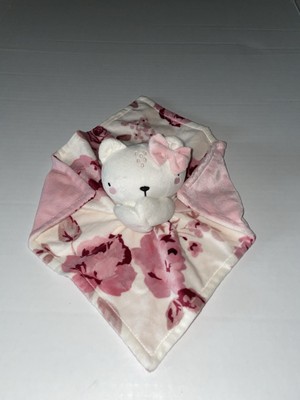 GERBER MODERN MOMENTS PINK FLOWERS FLORAL BEAR SECURITY BLANKET LOVEY B3 E5