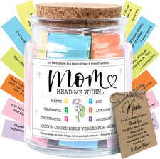 Mom Gifts From Daughters Son on Mother Birthday, Bible Jar, Christian Gift for W