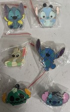Stitch Disney Pin Lot of 6. W/ STITCH  LANYARD US SELLER