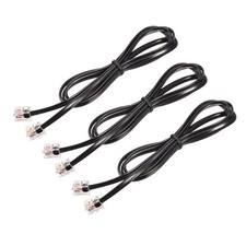3Pack Phone Cord 3.28FT Telephone Cable Phone Line Cord RJ11 6P4C Plugs Black