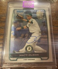 2025 TOPPS Archives Matt Olson True 1/1 Signed Rookie Card His Best Card. rookie card picture