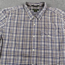 Eddie Bauer Shirt Mens 2XL XXL Plaid Classic Fit Short Sleeve Button Up Outdoor
