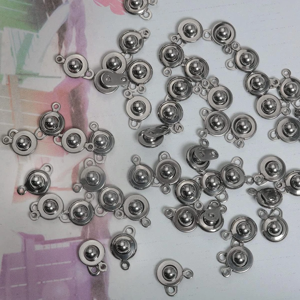 20 juegos de broches de botón a presión de acero inoxidable conectores de joyería para soporte de collar Foto 4 de 4