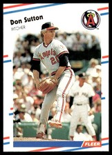 Don Sutton 1988 Fleer #505 California Angels MLB READ FREE SHIPPING AutographDen
