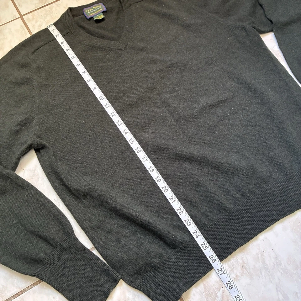 Suéter Club Room 2 capas 100 % cachemir cuello en V para hombre grande negro manga larga Foto 4 de 4