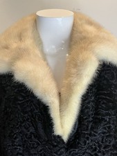 Vintage Persian Lamb Jacket With Mink Collar Elegant Woman  s Coat 1950  s Small
