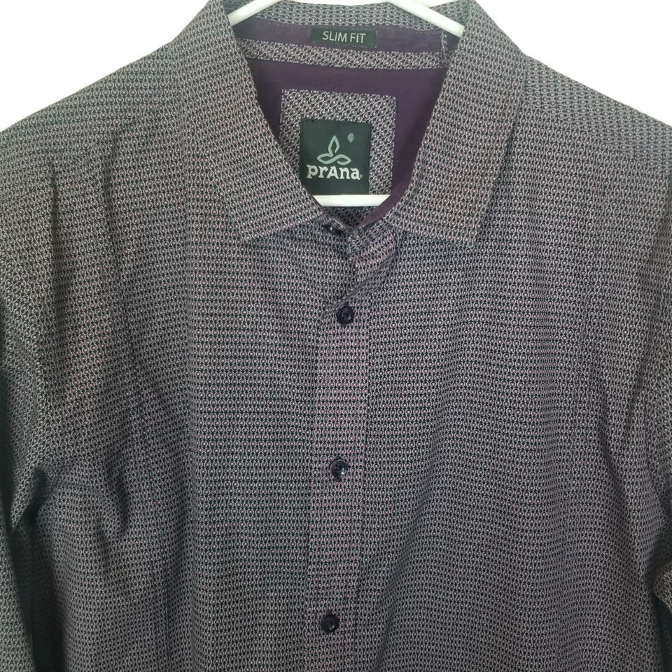 Camisa prAna Para Hombres L Púrpura Camisa Con Botones Hombres Camisas Informales Hombres Camisa Con Cuello Foto 2 de 4