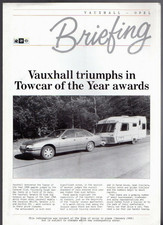 Vauxhall Briefing Towcar Of Year Awards 1988 UK Market Foldout Brochure