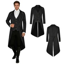 Mens Steampunk Tailcoat Jacket Victorian Gothic Pirate Cosplay Halloween