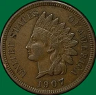 1907 Indian Head Cent Choice Extremely Fine XF+/AU Coin #39479