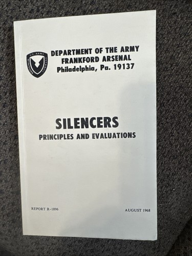 VTG 1968 DEPT OF THE ARMY MILITARY MANUAL-SILENCERS: PRINCIPLES & EVALUATIONS