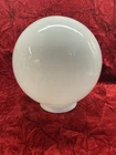 VTG 8" White Milk Glass Ball Shade Globe w 3.75" Fitter Lamp Post Ceiling Light