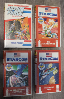 3x VHS Starcom Serie Video Kassette 1x Action Force Film 1987 Zeichentrick 80er
