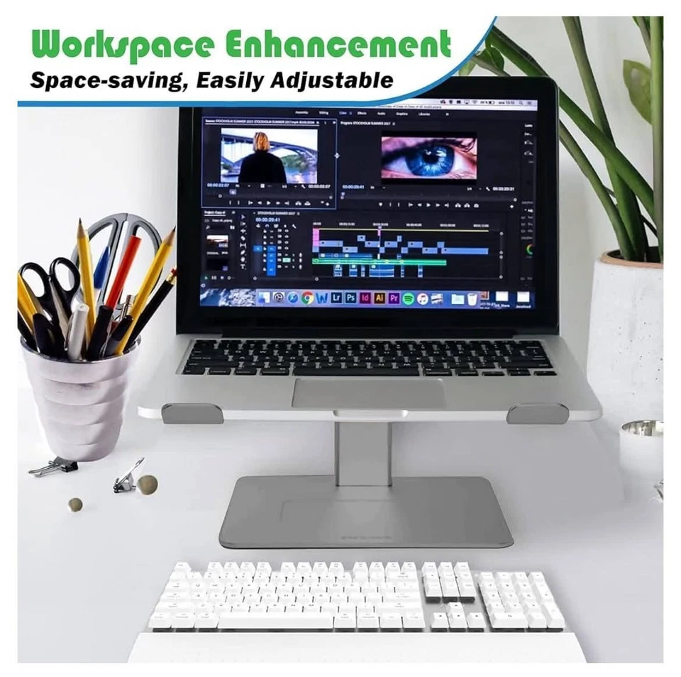 Pivot Laptop Stand for Desk – Adjustable Aluminium Laptop Riser - Image 4 of 4