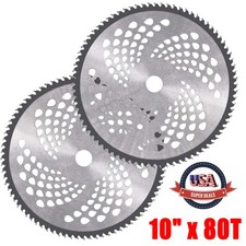 2 paquetes de cuchillas cortadoras de cepillo de 10" x 80T, punta de carburo sierra circular hojas herbicidas