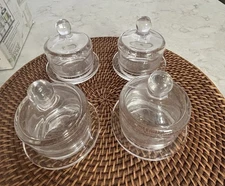 Set Of 4 NIOB Butter Dishes 4 Glass Domes W/Butter Dishes Essential Glassware