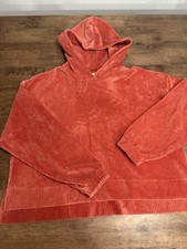 Aerie Burnt Orange Rust Cropped Super Soft Corduroy Hoodie Size Medium