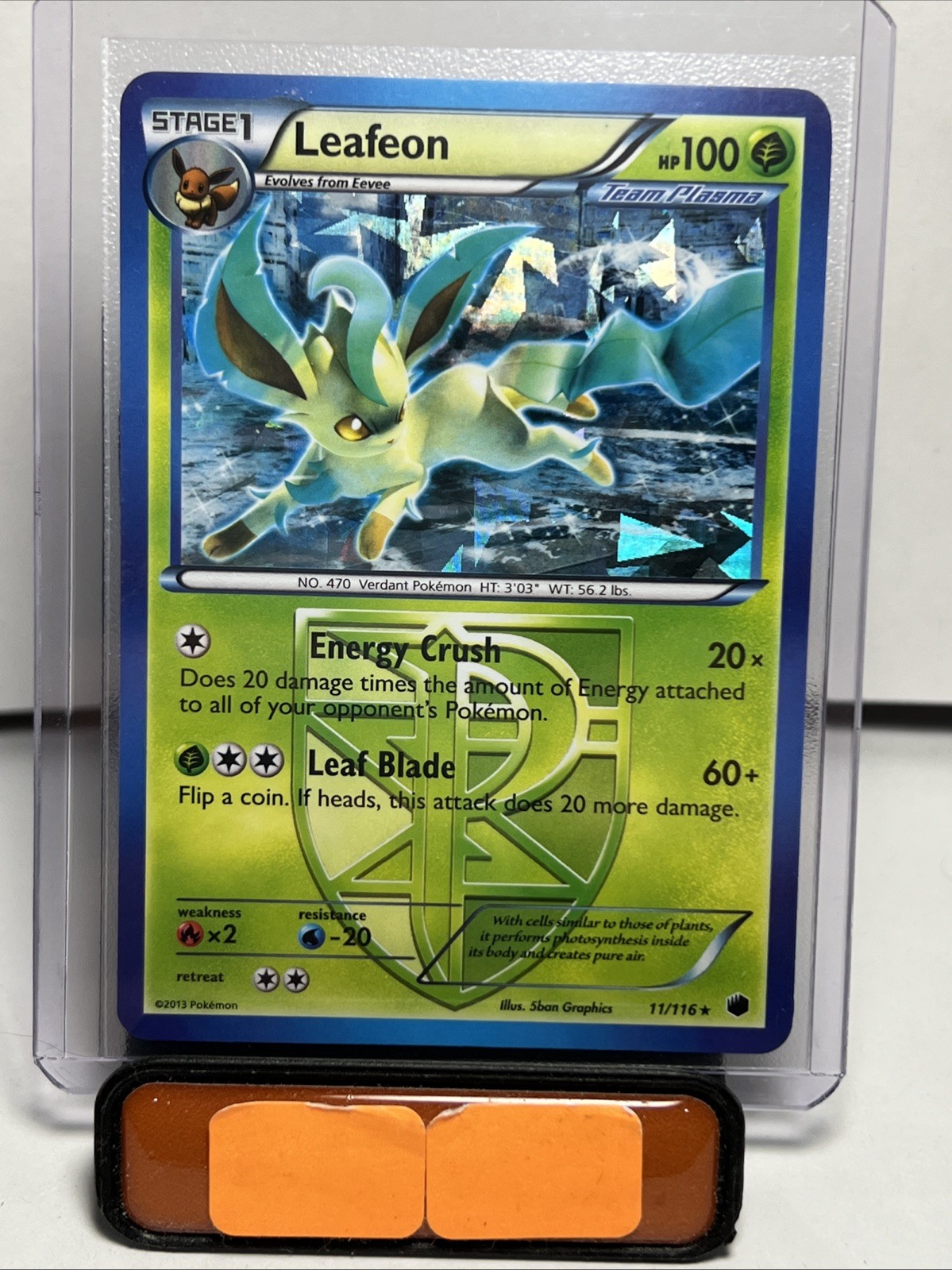 Pokémon Card Leafeon 11/116 Team Plasma Freeze Rare Cracked Ice Holo 2013 NM