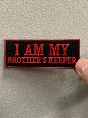 I AM MY BROTHER'S KEEPER PATCH (Black & Red) With Red Boarder
