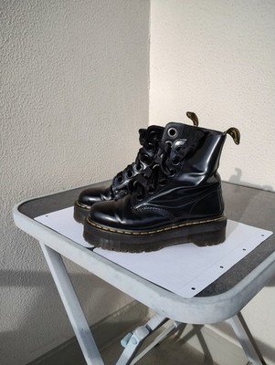 Dr. Martens Molly Buttero Leather Platform Boots Black EU 38 UK 5 US 7L 6-Eye