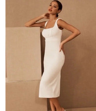 NWT Bhldn Dress Leilani Sheath White Sleeveless Back Slit Lined Sz 6 Wedding