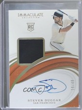 2019 Panini Immaculate Rookie Gold 18/49 Steven Duggar #33 Patch Auto 04sq