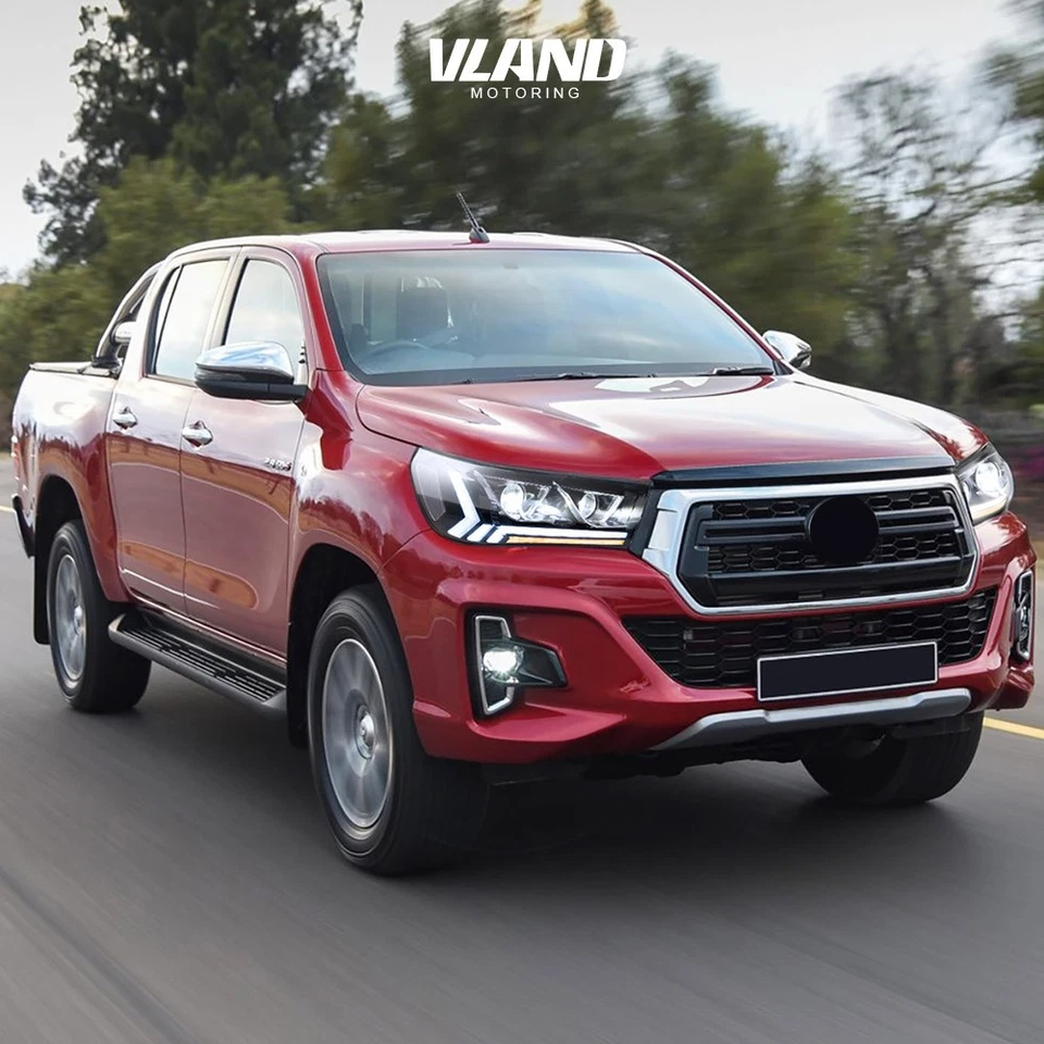 VLAND For 2015-2019 Toyota Hilux/Vigo LED Headlights Animation+Smoke Tail Lights - Image 3 of 4