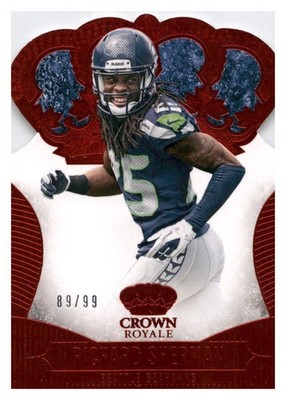 2013 Panini Crown Royale - Richard Sherman #78 Red Die Cut Crown /99 - Seahawks