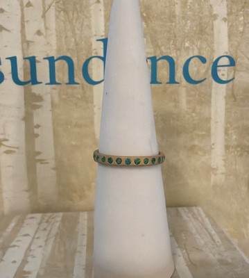 NWT Sundance Catalog Gold Emerald Infinity Band Size 9 $498