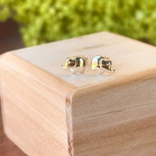 14KT Yellow Gold Mini Elephant Post Stud Earrings