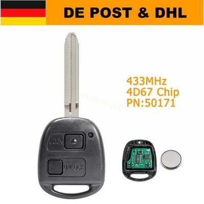 Funk Schlüssel Fernbedienung Für Toyota Corolla Celica RAV4 50171 433Mhz 4D/ID67