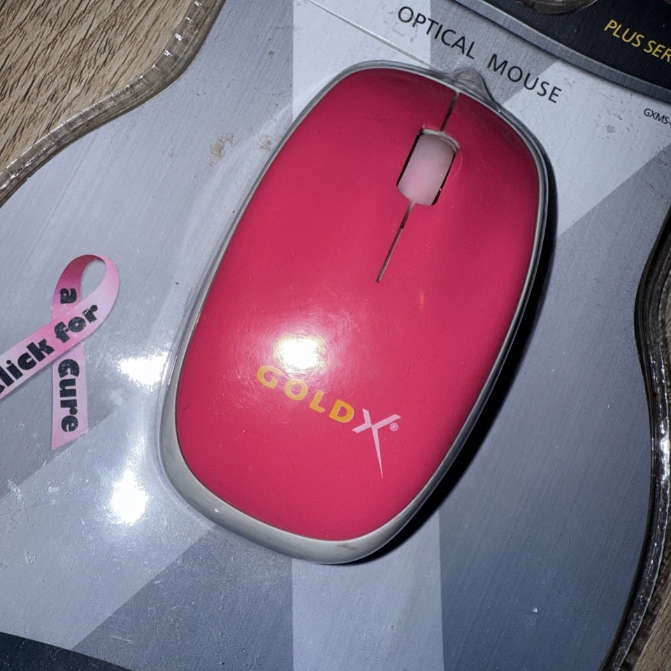 Gold X Optical USB Computer Mouse Plus Series Bright Pink New In Package - Image 2 of 4