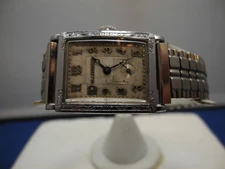 VINTAGE,OLLENDORF MENS TRIPLE SIGNED 15J RECTANGULAR,ART DECO,VERY NICE