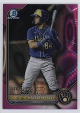 2022 Bowman Chrome Prospects Fuchsia Lava Refractor 106/199 Hedbert Perez 6o3