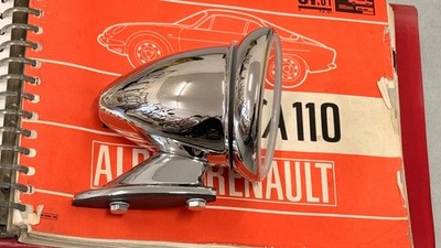 ALPINE A110 1100 - 1600  Torpedo Rear View Mirror   Stainless - Period Correct