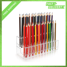 Acrylic Pen Holder 44 Slots Pencil Display Stand Clear Makeup Brush Organizer