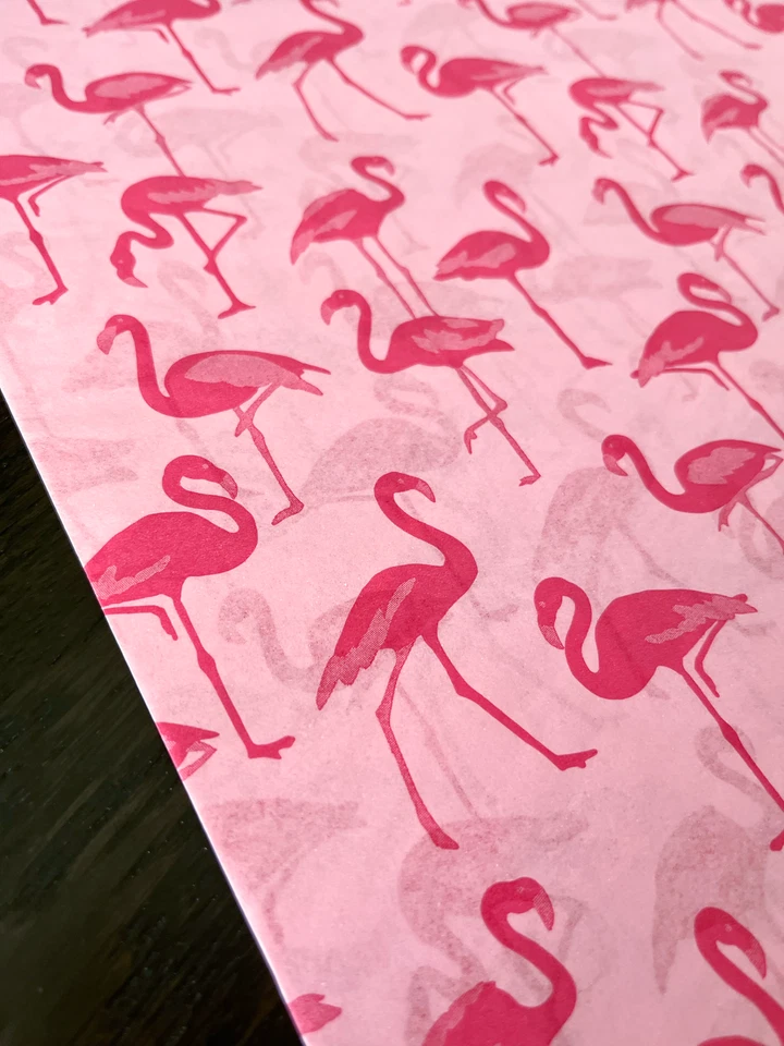 PINK FLAMINGO Design Tissue Paper Sheets Choose Size & Package Amount - Image 3 of 4